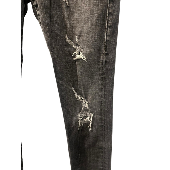 True Religion Distressed Light Black Skinny Jeans Women's Size 28" Flap Pocket - Picture 3 of 8